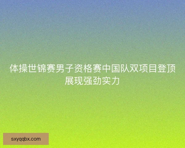 体操世锦赛男子资格赛中国队双项目登顶展现强劲实力